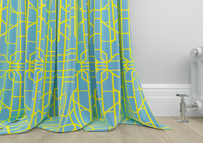 Bamboo Candy, Yellow Blue - Made To Measure Curtains - Image 6